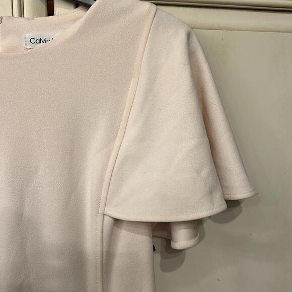 Calvin Klein pale pink dress with flutter sleeve, size 4, NWT - Picture 2 of 6
